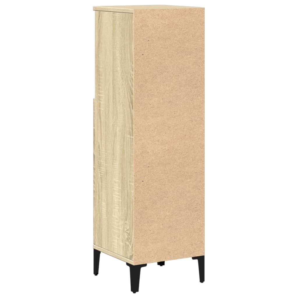 Baderomsskap Sonoma Eik 30X30X100 Cm Konstruert Tre