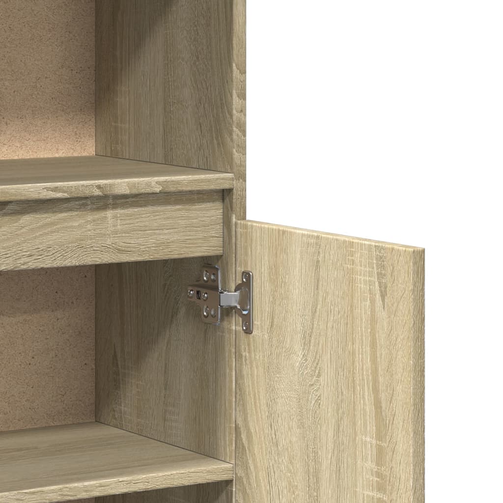 Baderomsskap Sonoma Eik 30X30X100 Cm Konstruert Tre