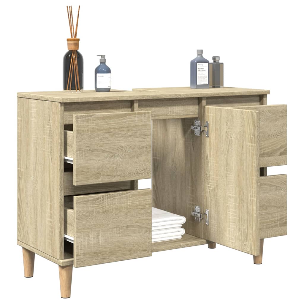 Servantskap Sonoma Eik 80X33X60 Cm Konstruert Tre