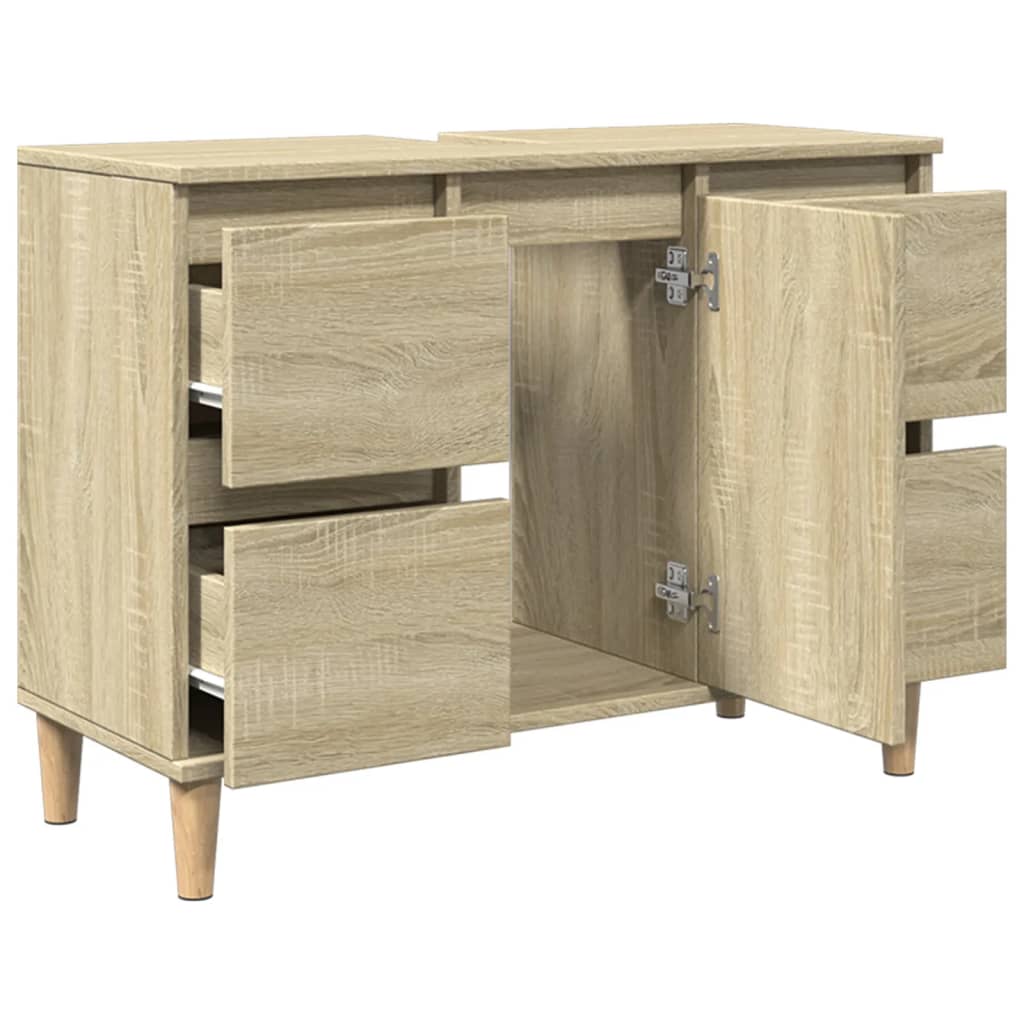 Servantskap Sonoma Eik 80X33X60 Cm Konstruert Tre