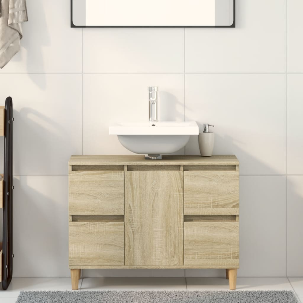 Servantskap Sonoma Eik 80X33X60 Cm Konstruert Tre