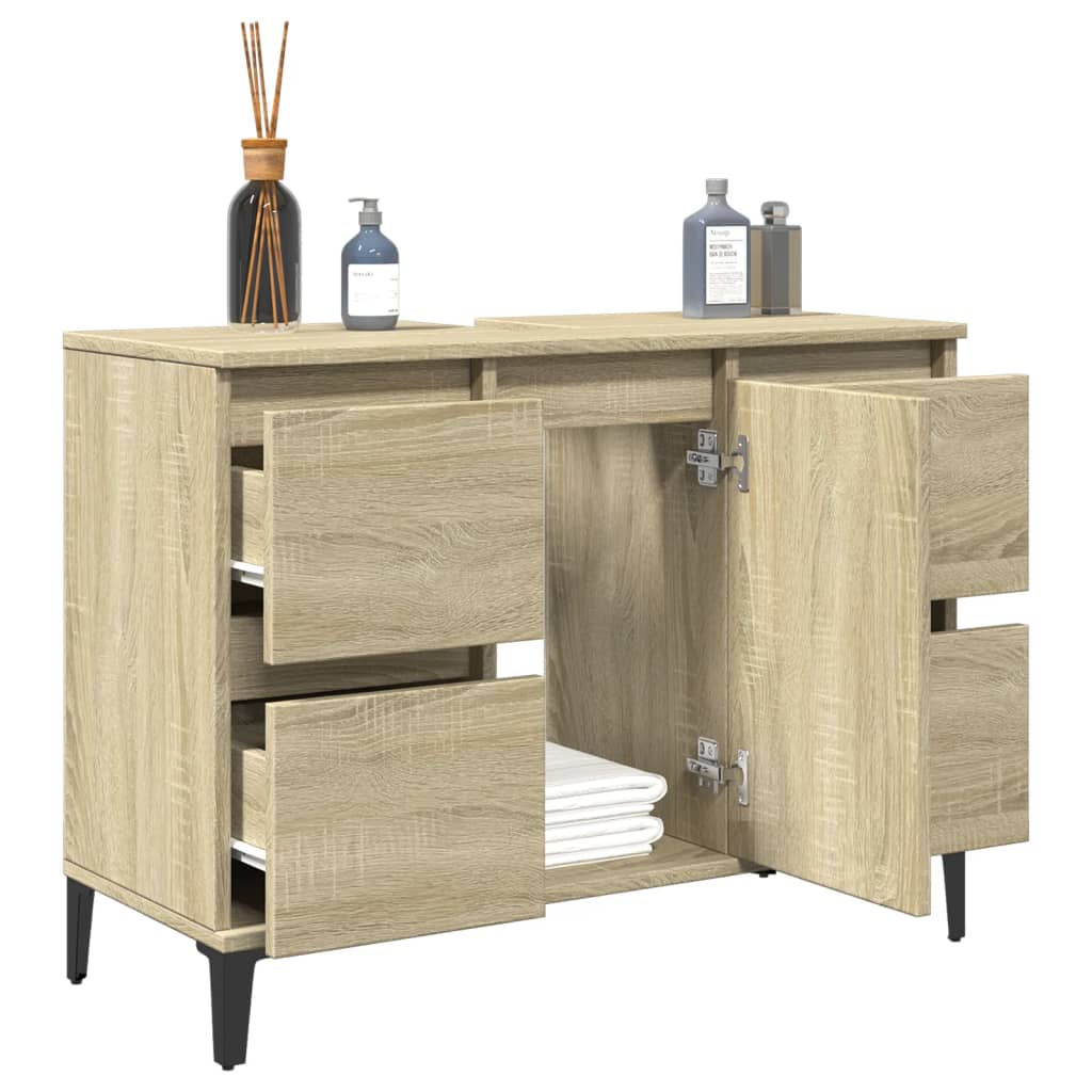 Servantskap Sonoma Eik 80X33X60 Cm Konstruert Tre