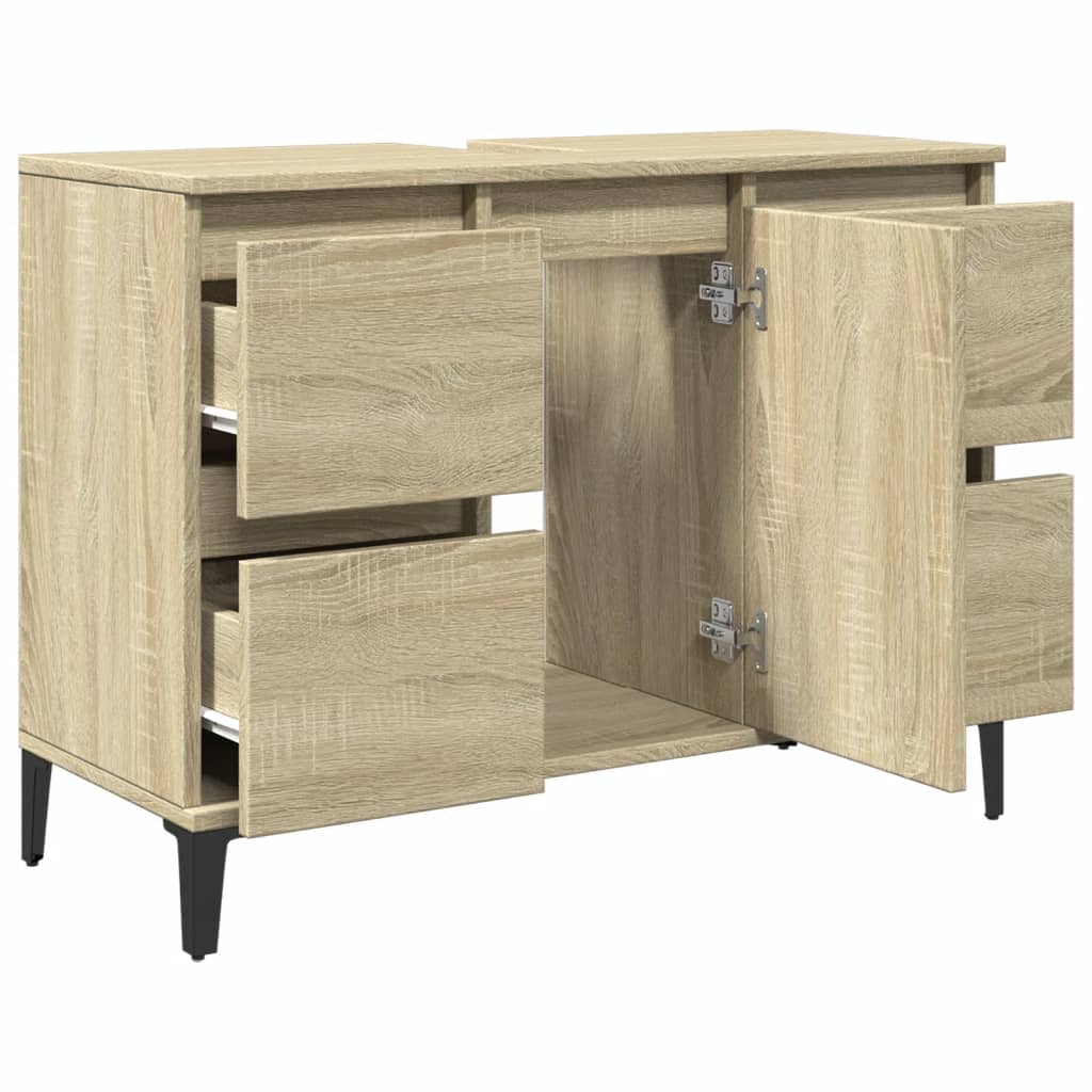 Servantskap Sonoma Eik 80X33X60 Cm Konstruert Tre