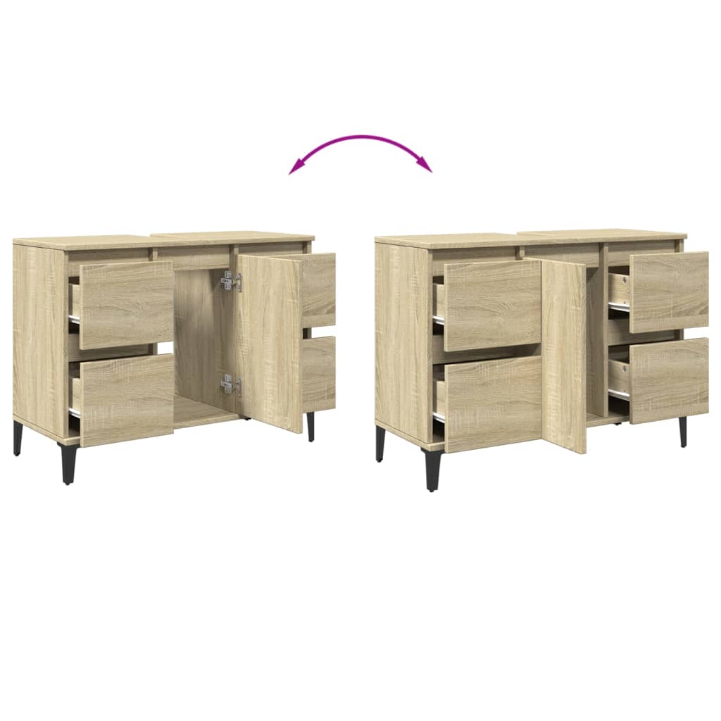 Servantskap Sonoma Eik 80X33X60 Cm Konstruert Tre