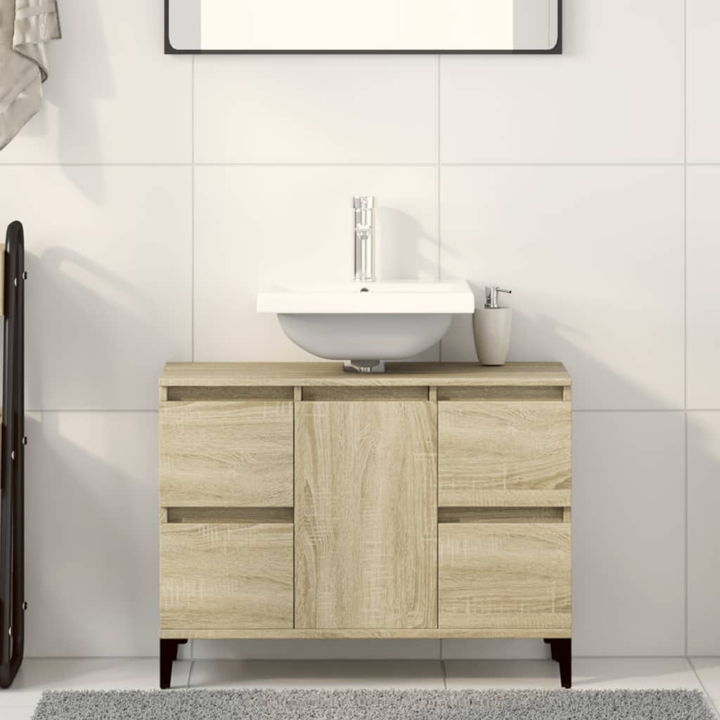 Servantskap Sonoma Eik 80X33X60 Cm Konstruert Tre