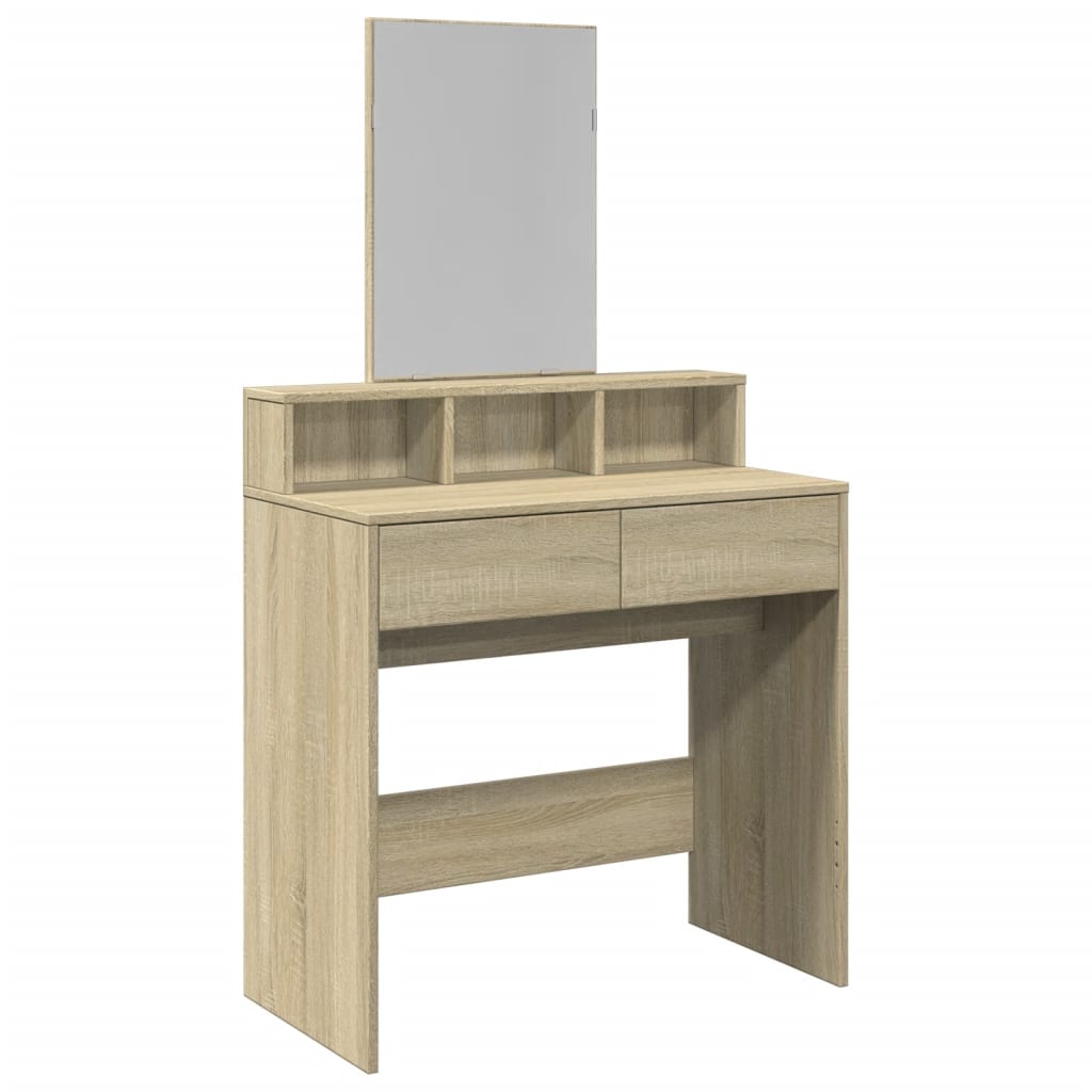 Sminkebord Med Speil Sonoma Eik 80X41X144,5 Cm