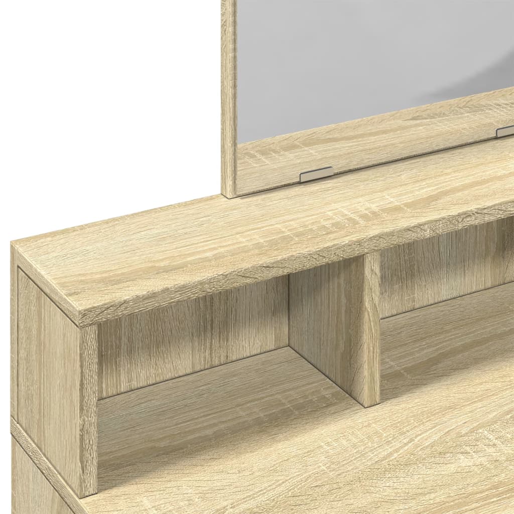Sminkebord Med Speil Sonoma Eik 80X41X144,5 Cm