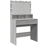 Sminkebord Med Led Grå Sonoma 80X41X134,5 Cm
