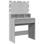 Sminkebord Med Led Grå Sonoma 80X41X134,5 Cm