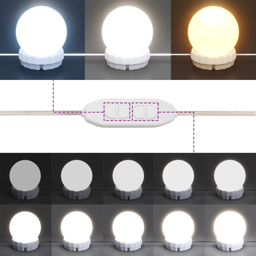 Sminkebord Med Led Brun Eik 80X41X134,5 Cm
