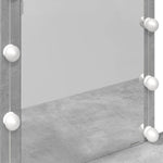 Sminkebord Med Led Betonggrå 100X40X130 Cm