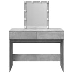 Sminkebord Med Led Betonggrå 100X40X130 Cm
