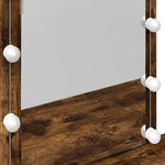 Sminkebord Med Led Røkt Eik 100X40X130 Cm