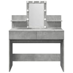 Sminkebord Med Led Betonggrå 100X40X130 Cm