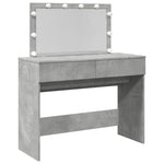 Sminkebord Med Led Betonggrå 100X40X120 Cm