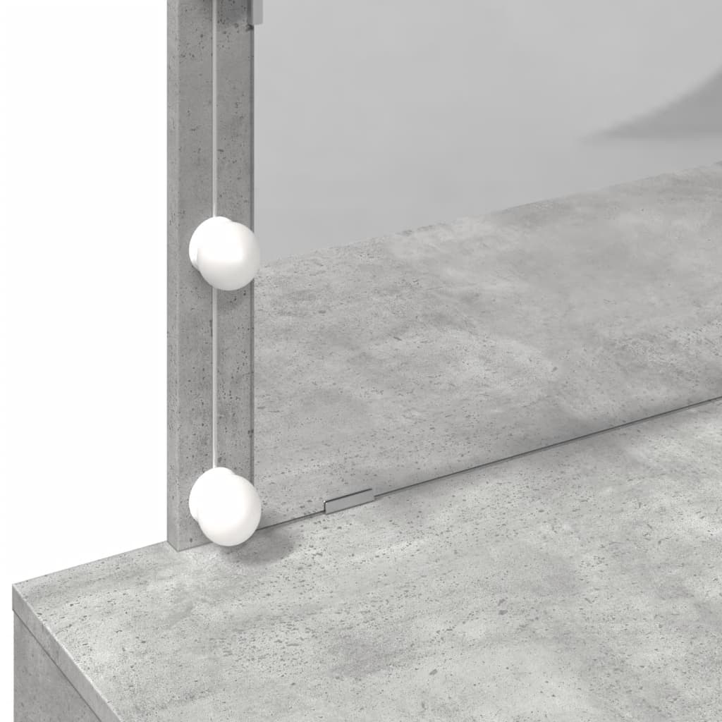 Sminkebord Med Led Betonggrå 100X40X120 Cm