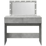 Sminkebord Med Led Betonggrå 100X40X120 Cm