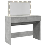 Sminkebord Med Led Betonggrå 100X40X120 Cm