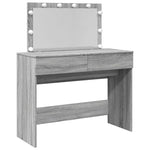 Sminkebord Med Led Grå Sonoma 100X40X120 Cm