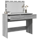 Sminkebord Med Led Grå Sonoma 100X40X120 Cm