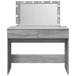 Sminkebord Med Led Grå Sonoma 100X40X120 Cm