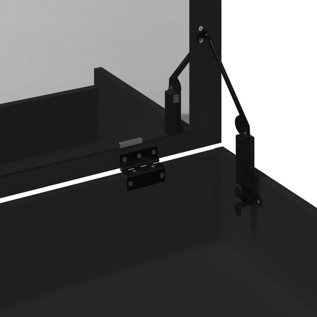 Sminkebord Med Krakk Svart 60X40X113,5 Cm
