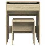 Sminkebord Med Krakk Sonoma Eik 60X40X113,5 Cm