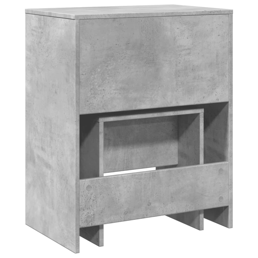 Sminkebord Med Krakk Betonggrå 60X40X113,5 Cm