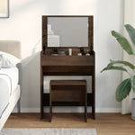 Sminkebord Med Krakk Brun Eik 60X40X113,5 Cm