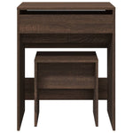 Sminkebord Med Krakk Brun Eik 60X40X113,5 Cm