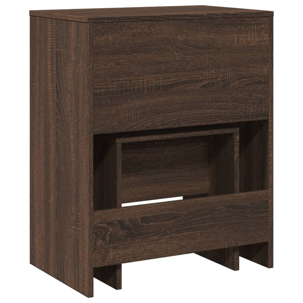 Sminkebord Med Krakk Brun Eik 60X40X113,5 Cm