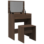 Sminkebord Med Krakk Brun Eik 60X40X113,5 Cm