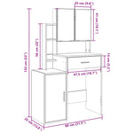 Sminkebord Med Skap Sonoma Eik 80X35X132 Cm