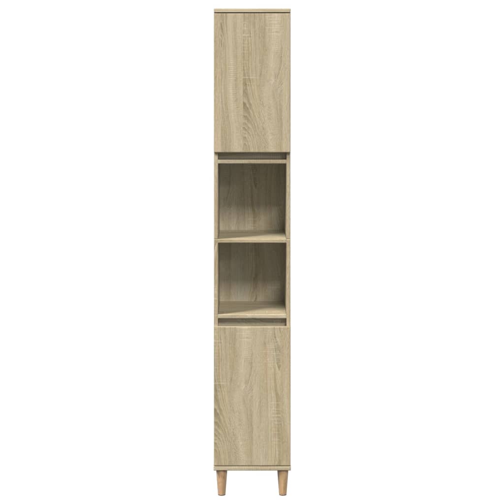 Baderomsskap Sonoma Eik 30X30X190 Cm Konstruert Tre