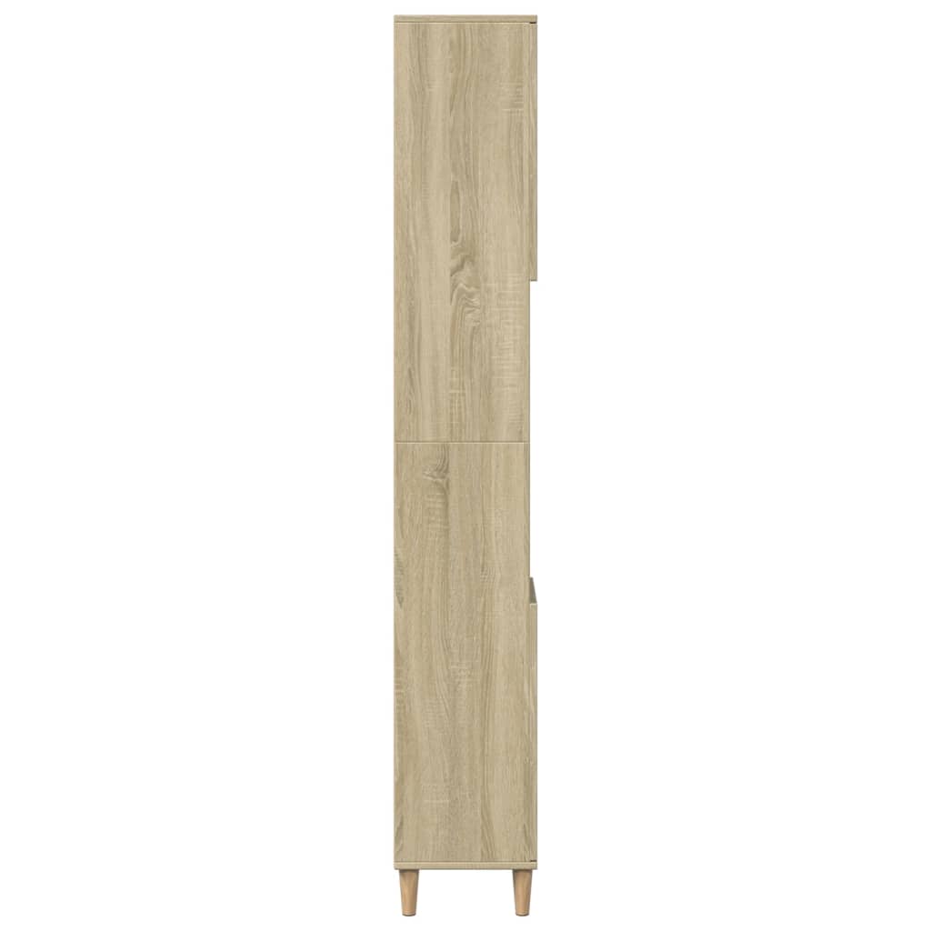 Baderomsskap Sonoma Eik 30X30X190 Cm Konstruert Tre