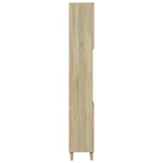 Baderomsskap Sonoma Eik 30X30X190 Cm Konstruert Tre