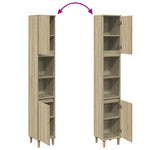 Baderomsskap Sonoma Eik 30X30X190 Cm Konstruert Tre