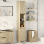 Baderomsskap Sonoma Eik 30X30X190 Cm Konstruert Tre