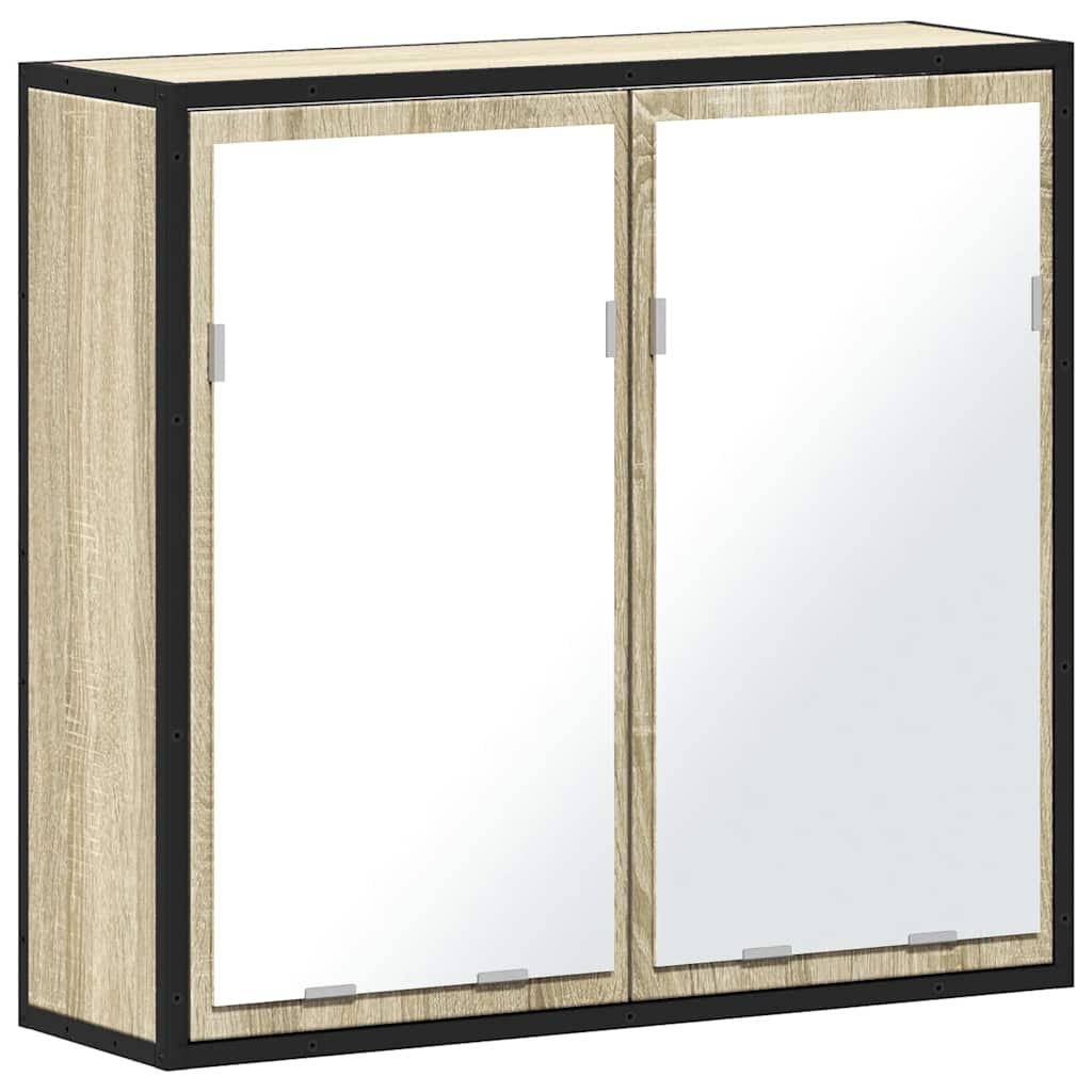 Baderomsskap Med Speil Sonoma Eik 65X20X60 Cm Konstruert Tre