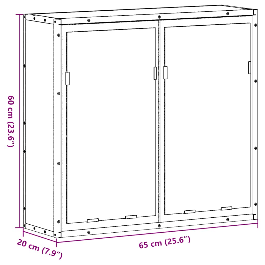 Baderomsskap Med Speil Sonoma Eik 65X20X60 Cm Konstruert Tre