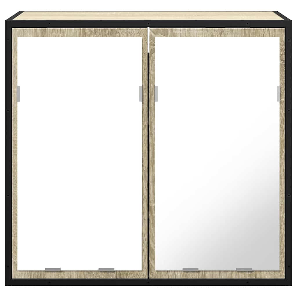 Baderomsskap Med Speil Sonoma Eik 65X20X60 Cm Konstruert Tre
