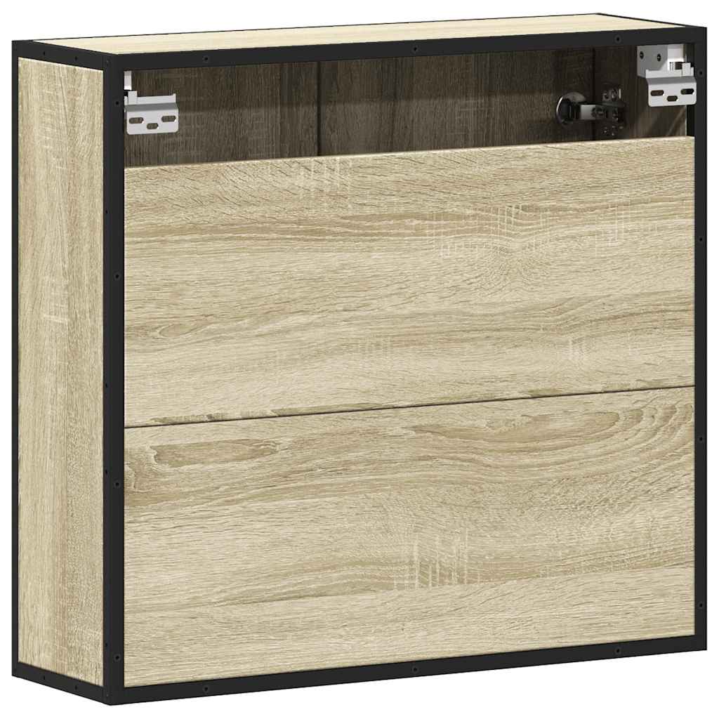 Baderomsskap Med Speil Sonoma Eik 65X20X60 Cm Konstruert Tre