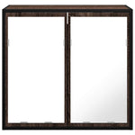 Baderomsskap Med Speil Brun Eik 65X20X60 Cm Konstruert Tre