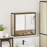 Baderomsskap Med Speil Sonoma Eik 65X20X60 Cm Konstruert Tre