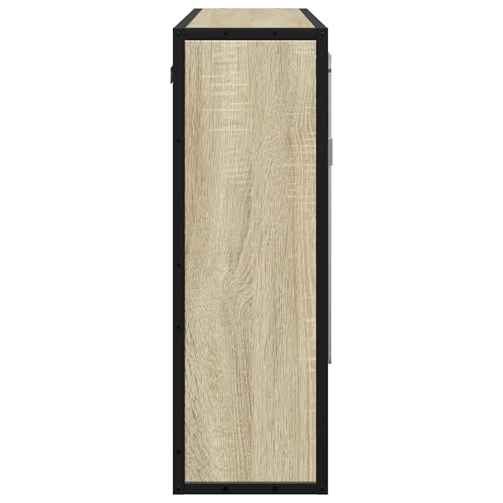 Baderomsskap Med Speil Sonoma Eik 65X20X60 Cm Konstruert Tre