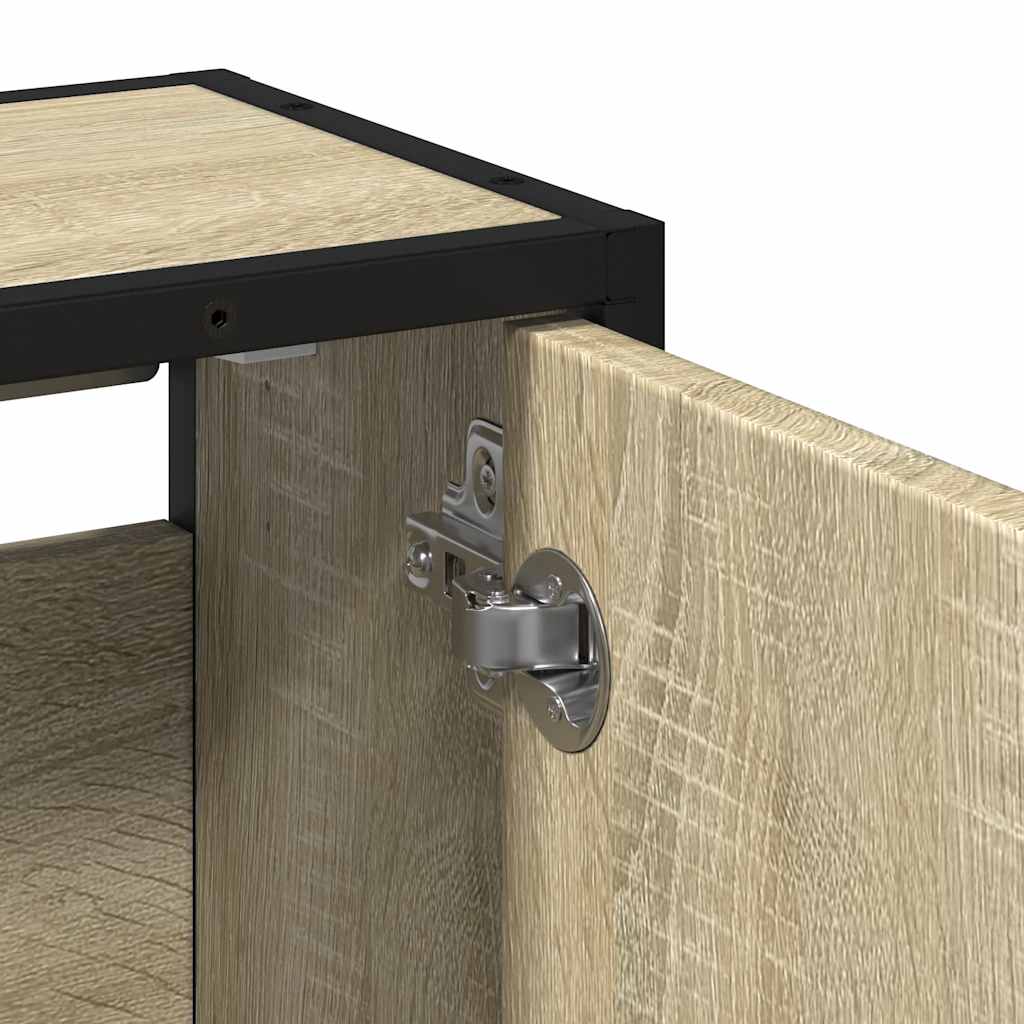 Baderomsskap Med Speil Sonoma Eik 65X20X60 Cm Konstruert Tre