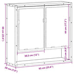 Baderomsskap Med Speil Brun Eik 65X20X60 Cm Konstruert Tre
