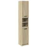Baderomsskap Sonoma Eik 32X34X188,5 Cm Konstruert Tre