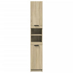 Baderomsskap Sonoma Eik 32X34X188,5 Cm Konstruert Tre