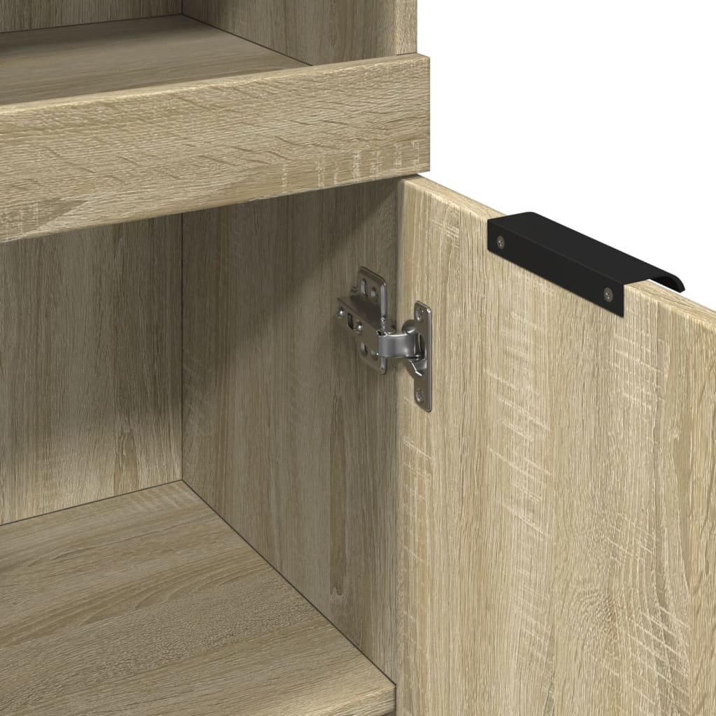 Baderomsskap Sonoma Eik 32X34X188,5 Cm Konstruert Tre
